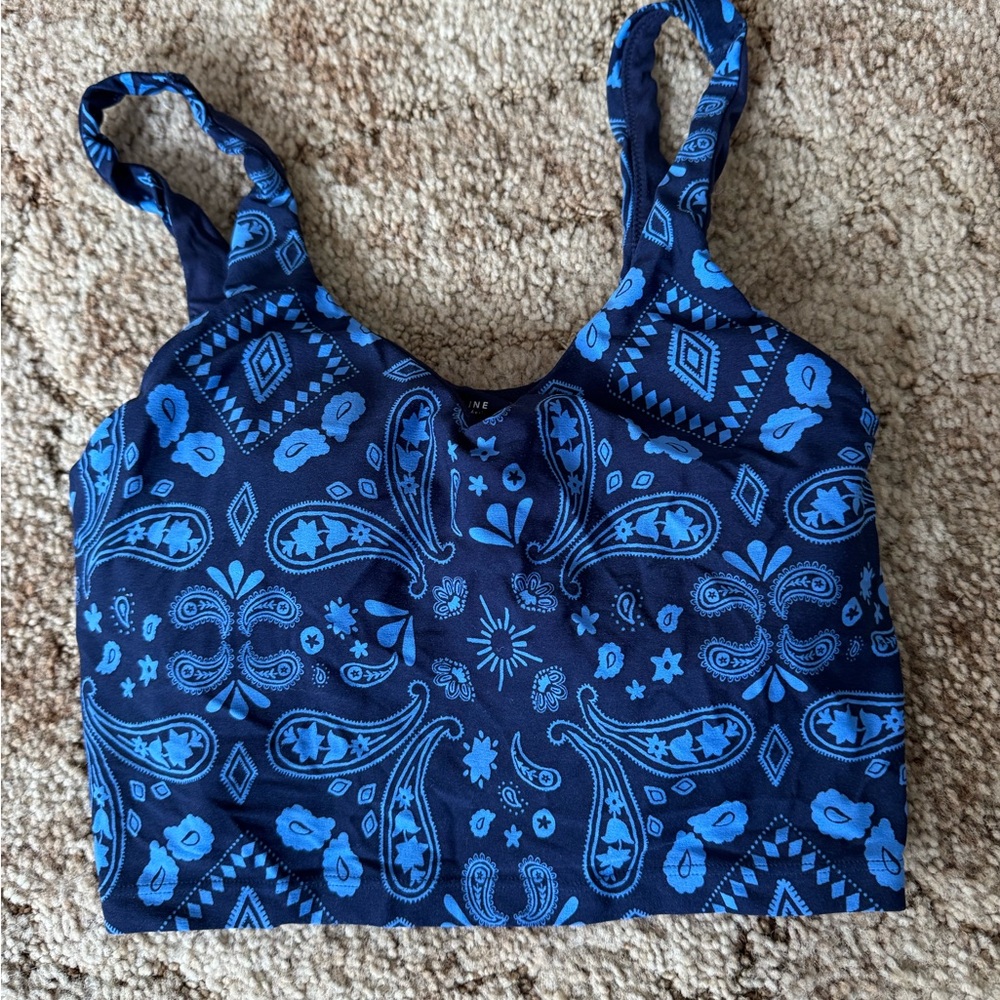 Aerie Navy Paisley Top